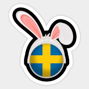 happy easter Sweden bunny ears flag cute designs Sticker